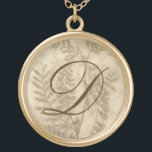 Monogram | Gilded Foliage I Gold Plated Necklace<br><div class="desc">Floral</div>