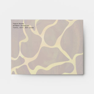 Monogram Giraffe Brown, Yellow Print Envelope
