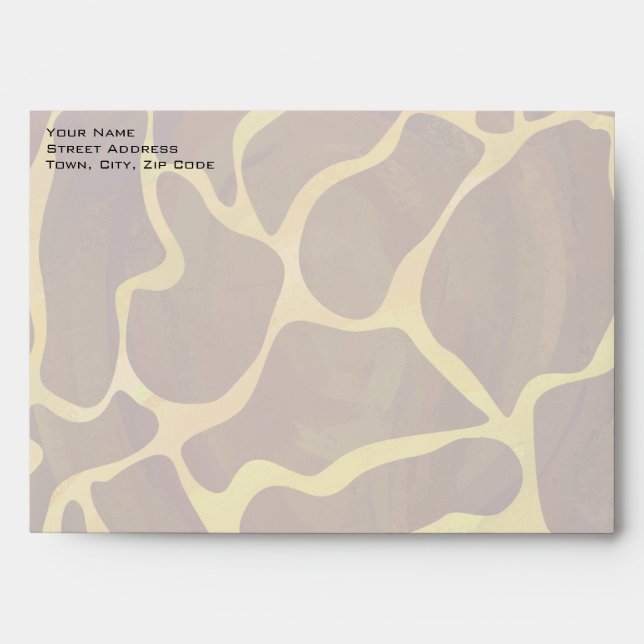 Monogram Giraffe Brown, Yellow Print Envelopes (Front)