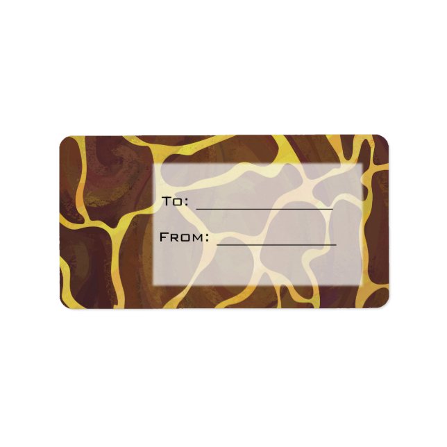 Monogram Giraffe Brown, Yellow Print Label (Front)