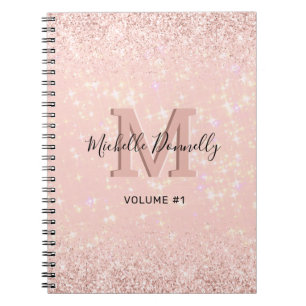 Monogram Girly Chic Pink Notebook