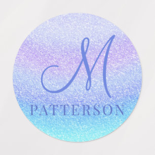 Monogram Girly Glitter Chic Modern Name Iron On