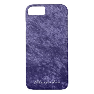 Monogram Girly Violet Purple Velvet Faux Fabric Case-Mate iPhone Case