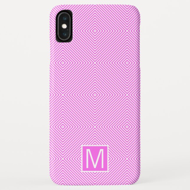 Monogram GL Pink Echo Diamond Case-Mate iPhone Case (Back)