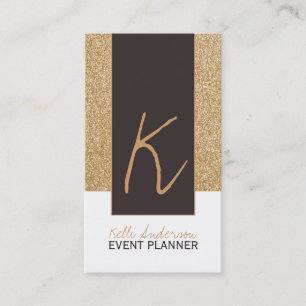 Monogram Glitter Business Card Template