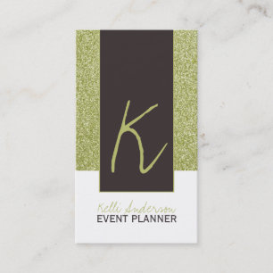 Monogram Glitter Business Card Template