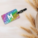 Monogram Glitter Look  Personalized Rainbow  Luggage Tag<br><div class="desc">This design may be personalized in the area provided by changing the photo and/or text. Or it can be customized by clicking Personalize this Template and then choosing the click to customize further option and delete or change the colour of the background, add text, change the text colour or style,...</div>