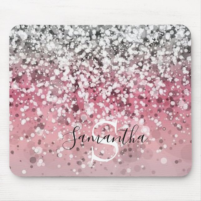 Monogram Glitter Mouse Pad (Front)