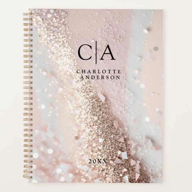 Monogram Glitter Planner (Front)