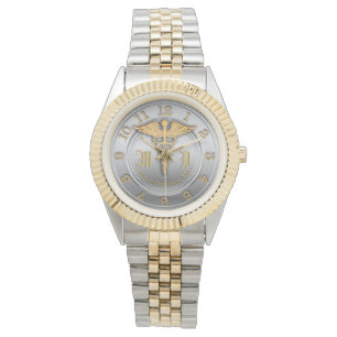 Monogram Gold and Silver Look Watch