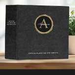 Monogram Gold Black Estate Planning Documents Binder<br><div class="desc">A classy faux leather estate planning binder to store your important family documents. Other designs and colours available. Designed for you by Blackberry Boulevard.</div>