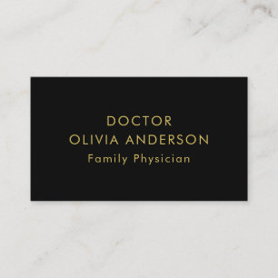 Monogram Gold Black Minimalist Modern Business Card