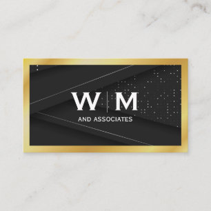 Monogram Gold Border Business Card
