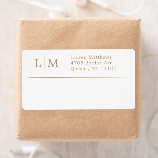 Monogram Gold Business Return Address Shipping (Insitu)