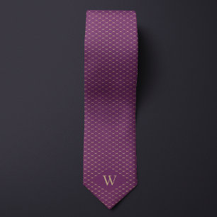 Monogram Gold Chain-Link Pattern Tie