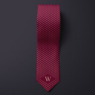 Monogram Gold Chain-Link Pattern Tie