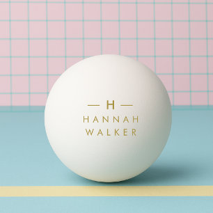 Monogram Gold   Elegant Minimalist Classy Ping Pong Ball