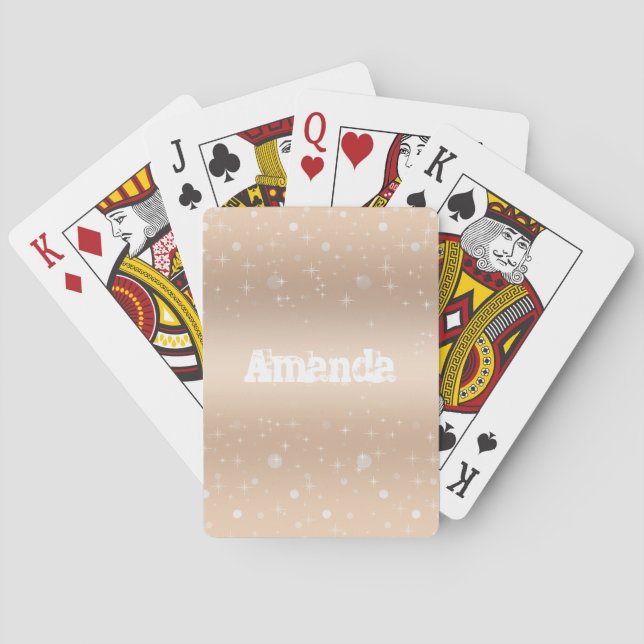 Monogram gold glitter playing cards (Back)