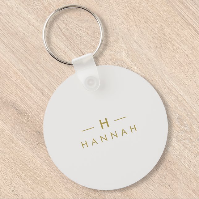 Monogram Gold Grey | Minimalist Elegant Modern Keychain (Creator Uploaded)
