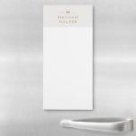 Monogram Gold Grey | Minimalist Elegant Modern Magnetic Notepad<br><div class="desc">A simple stylish custom monogram design in a gold modern minimalist typography on an elegant minimalist soft taupe grey background. The monogram initials and name can easily be personalized along with the feature line to make a design as unique as you are! The perfect bespoke gift or accessory for any...</div>
