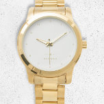 Monogram Gold Grey | Minimalist Elegant Modern Watch<br><div class="desc">A simple stylish custom monogram design in a gold modern minimalist typography on an elegant minimalist soft taupe grey background. The monogram initials and name can easily be personalized along with the feature line to make a design as unique as you are! The perfect bespoke gift or accessory for any...</div>