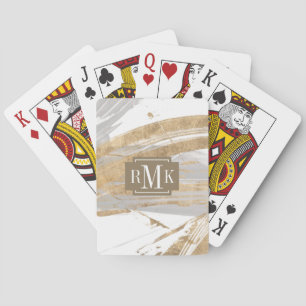 Monogram Gold & Grey Playing Cards