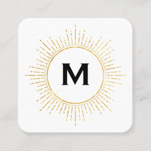 Monogram / Gold Illuminated Square Business Card