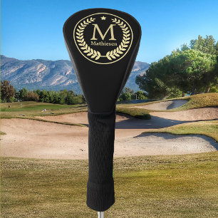 Monogram Gold Laurel Leaf Star Golf Head Cover