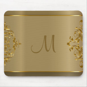 Monogram Gold Orante Design Mouse Pad