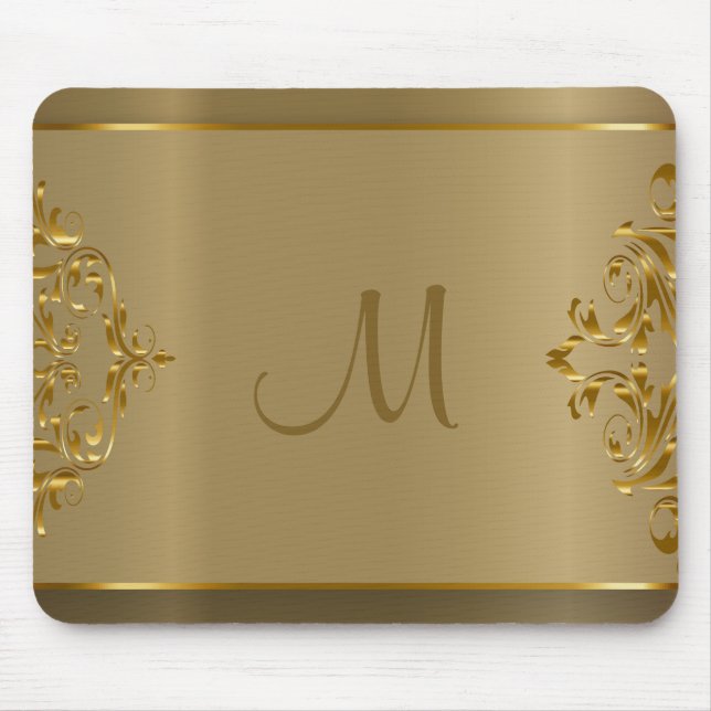 Monogram Gold Orante Design Mouse Pad (Front)