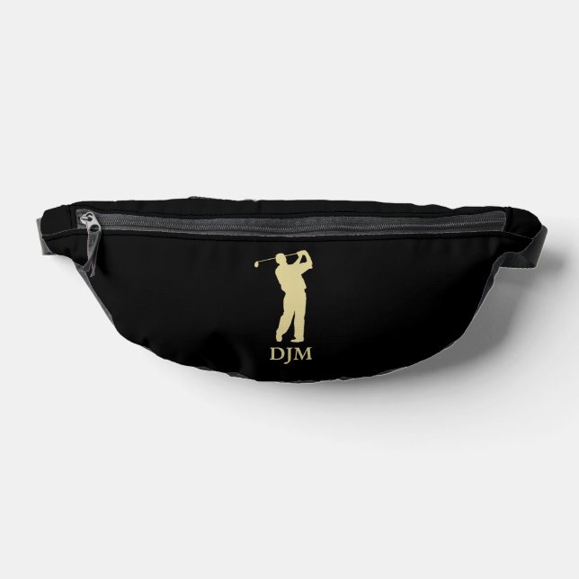 Monogram Gold Silhouette Golfer Fanny Pack (Lay Down)
