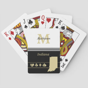 Monogram Gold Silhouette Indiana Playing Cards