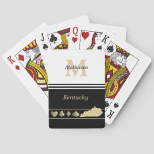 Monogram Gold Silhouette Kentucky Playing Cards