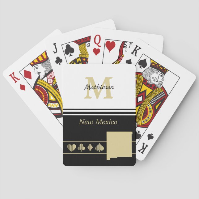 Monogram Gold Silhouette New Mexico Playing Cards (Back)