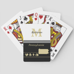 Monogram Gold Silhouette Pennsylvania Playing Cards