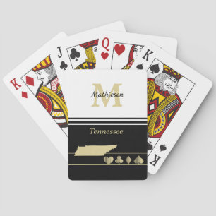 Monogram Gold Silhouette Tennessee Playing Cards