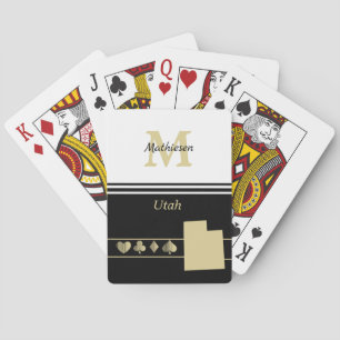 Monogram Gold Silhouette Utah Playing Cards