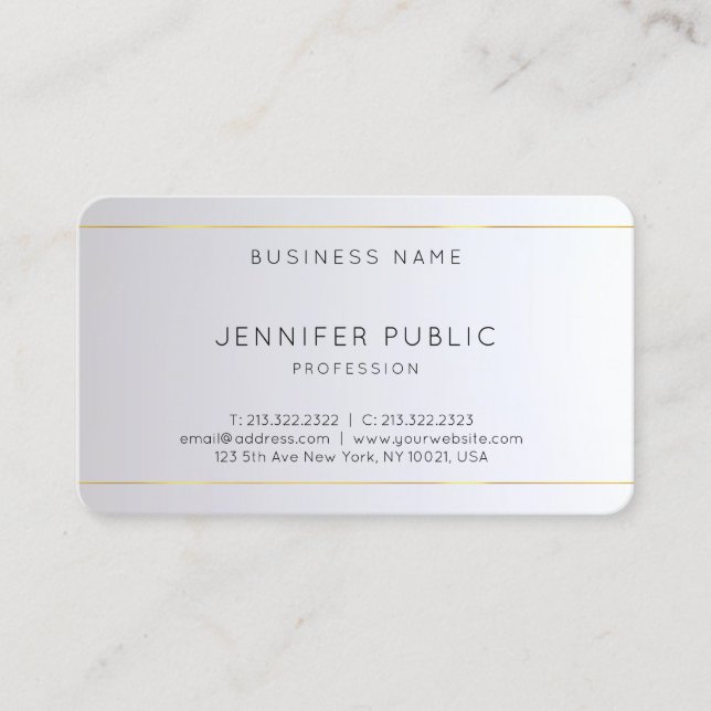 Monogram Gold Silver Rounded Elegant Template Business Card (Front)