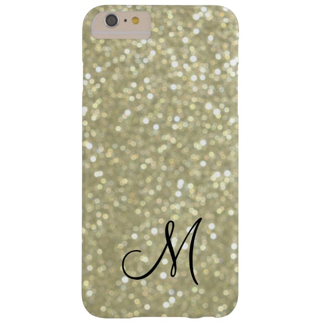 Monogram Gold Sparkle iPhone 6 Plus Case (Back)