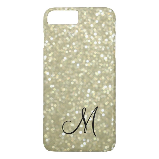 Monogram Gold Sparkle iPhone 7 Plus Coque (Dos)