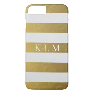 Monogram Gold Stripe Glam Case-Mate iPhone Case