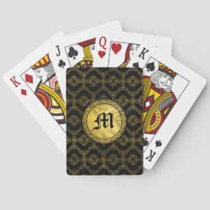 Monogram Gold Triquetra Trinity Knot Pattern Playing Cards