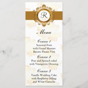 monogram gold wedding menu