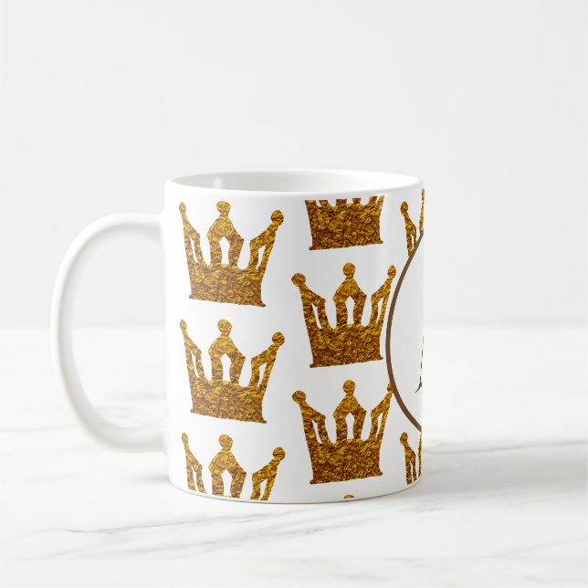 Monogram Golden crown  Classic Mug (Left)