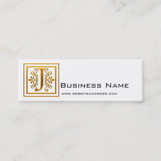 Monogram Golden J Elegant Profile Cards (Front)