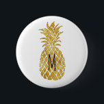 monogram golden pineapple 2 inch round button<br><div class="desc">monogram golden pineapple</div>