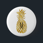 monogram golden pineapple 2 inch round button<br><div class="desc">monogram golden pineapple</div>