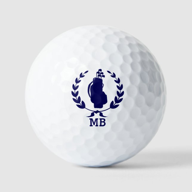 Monogram Golf Bag Wreath Monogrammed Personalized Golf Balls (Front)