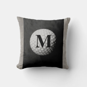 monogram golf ball pillow design distressed grey