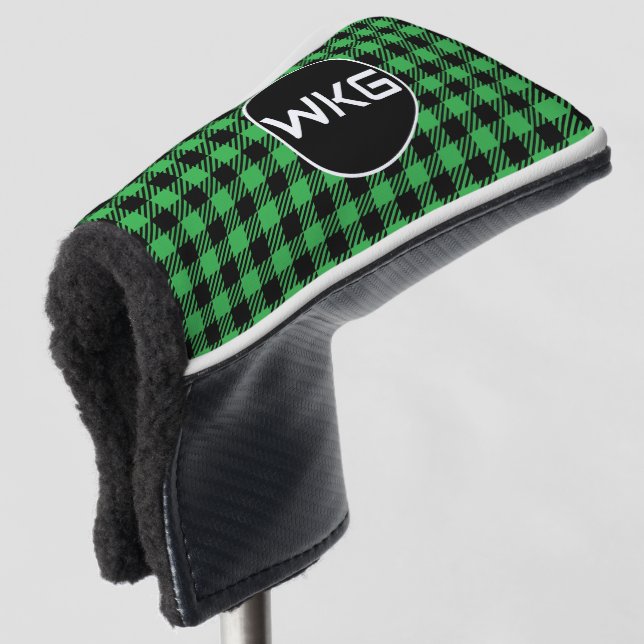 Monogram Golf Blade Putter Head Cover - Green (3/4 Front)